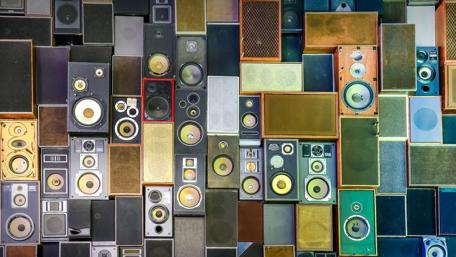 Wall of speakers wallpaper