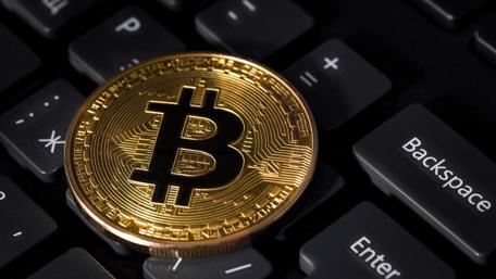 Bitcoin on the keyboard wallpaper