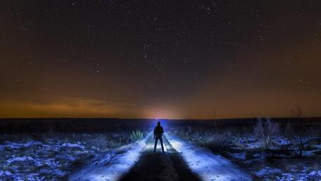 Man under the stars wallpaper