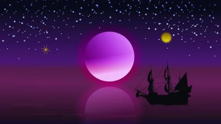 Sailing ship silhouette wallpaper