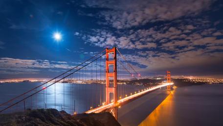 Golden Gate Bridge at night wallpaper