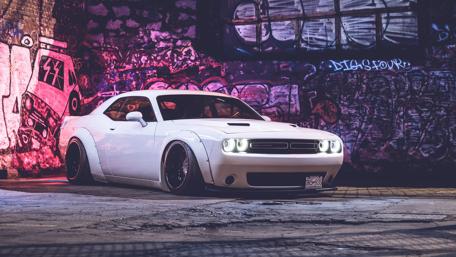 White Dodge Challenger wallpaper