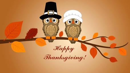 Happy Thanksgiving owls wallpaper