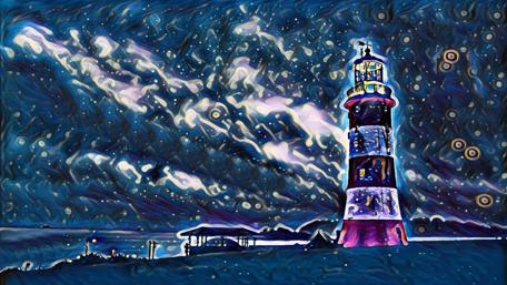 Fairytale lighthouse wallpaper