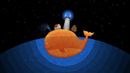 Fairytale whale wallpaper