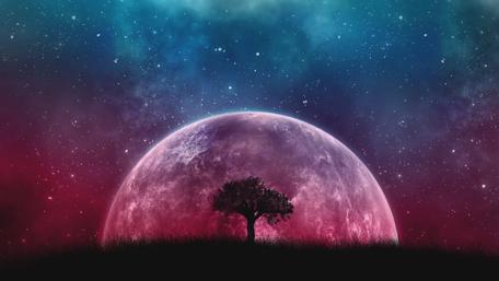 Fantasy supermoon wallpaper