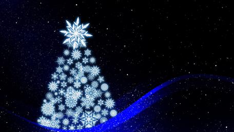Blue Christmas tree illustration wallpaper