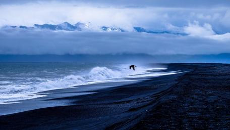 Bluish seascape wallpaper