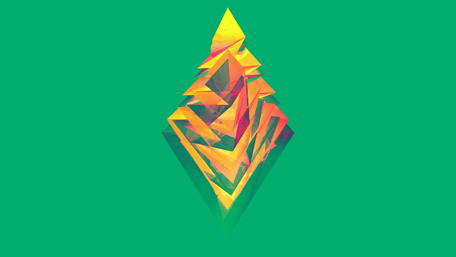 Vibrant Green Triangular Symphony wallpaper