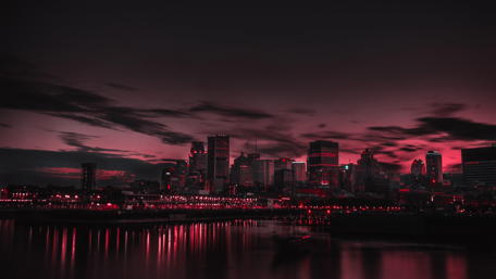 Pink sky over Montreal wallpaper