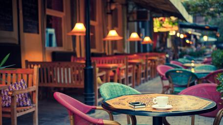 Restaurant terrace wallpaper
