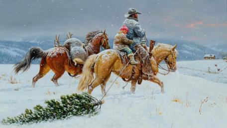 Heart-warming Christmas illustration wallpaper