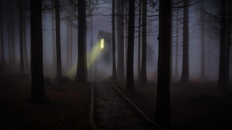 Creepy Haunted house wallpaper