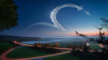 Airplane - Fantasy landscape wallpaper