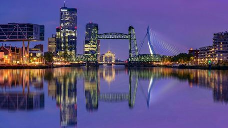 Rotterdam at dusk wallpaper