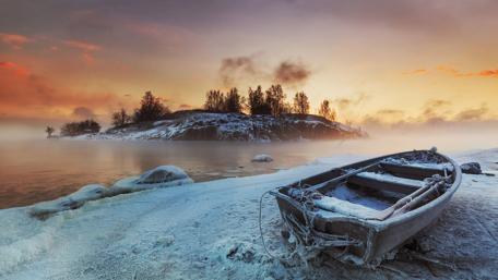 Winter sunrise wallpaper