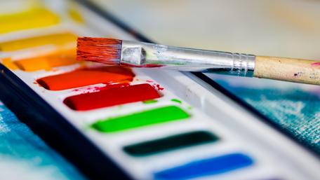 Color palette and a brush wallpaper