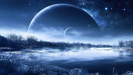 Fantasy winter landscape wallpaper