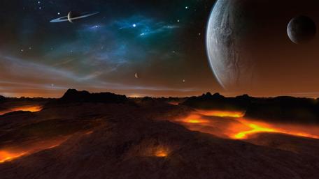 Hot lava planet surface wallpaper