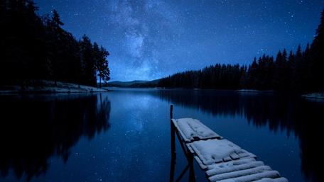 Milky way reflection wallpaper