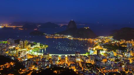 Botafogo Beach and Sugarloaf Mountain at night wallpaper