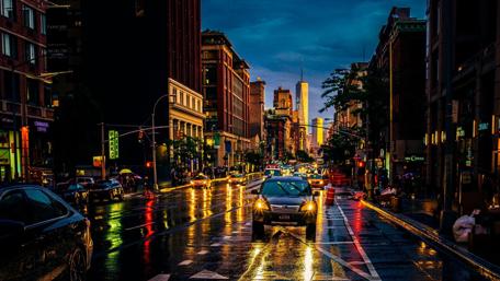 Rainy day in Chelsea wallpaper