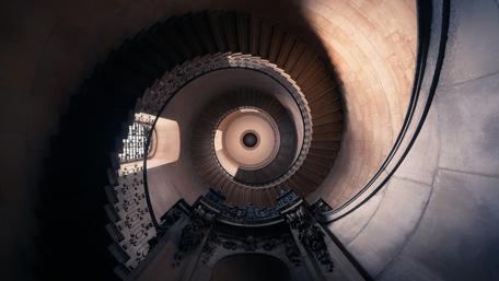 Spiral staircase wallpaper