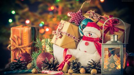 Festive Christmas Decorations Full of Cheer wallpaper