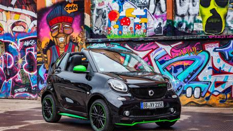 Urban Electric Style with Smart Car Art wallpaper