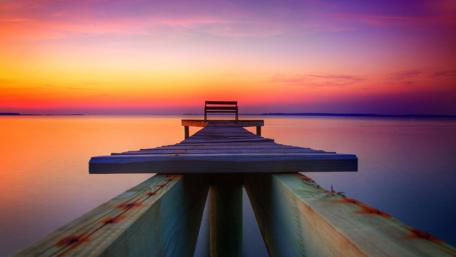 Sunset on the waterfront wallpaper