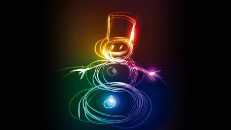 Neon Snowman wallpaper