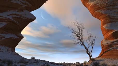 Desolate desert scenery wallpaper