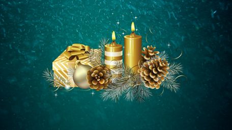 Golden Christmas Candlelight Celebration wallpaper