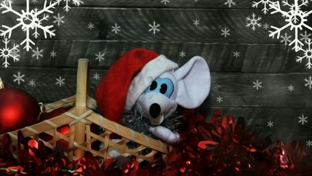 Festive Christmas Vibes with a Cute Toy Rat wallpaper