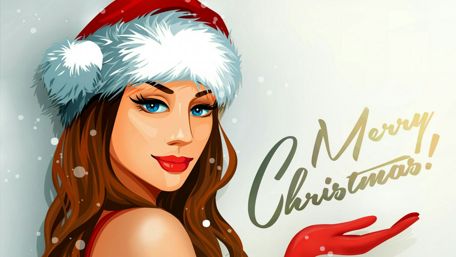 Santa Claus girl wallpaper