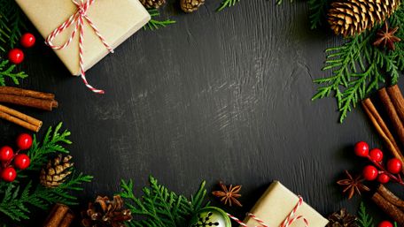 Festive Christmas Gift Arrangement wallpaper