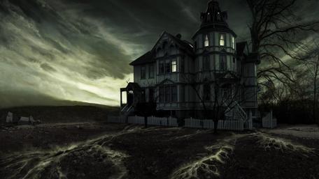 Haunted house wallpaper