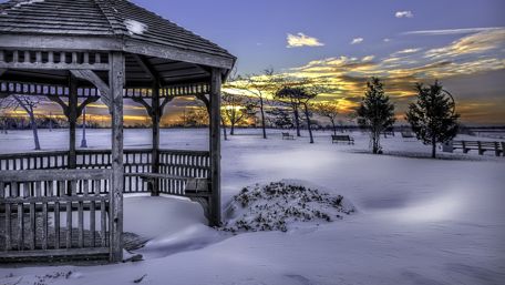 Snowy park wallpaper