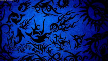 Energizing Electric Blue Dolphin Patterns in Art wallpaper