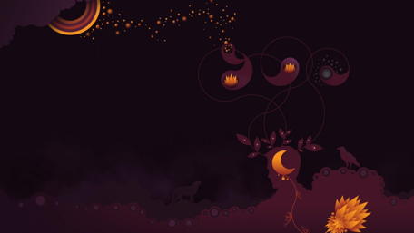 Mystical Nightscape in Abstract Art wallpaper