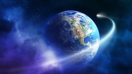Earth Orbiting Through Cosmic Beauty wallpaper