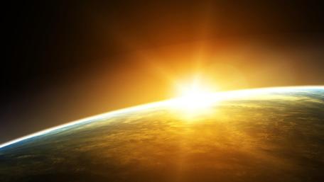 Majestic Sunrise Over Earth Horizon wallpaper