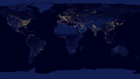 Glowing Earth: City Lights from Space wallpaper