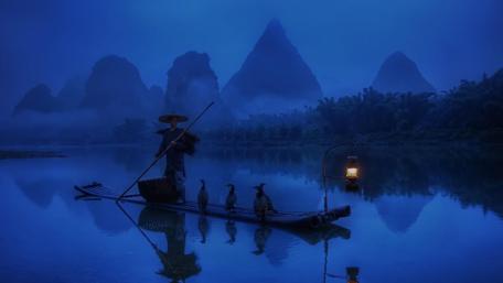Chinese fisherman wallpaper