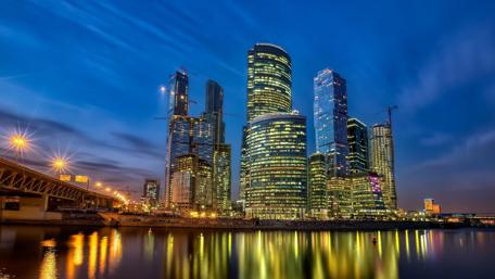 Moscow City at night wallpaper