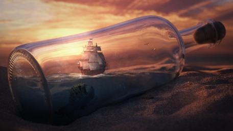 World in bottle wallpaper