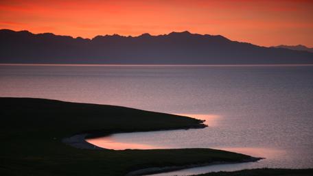 Sayram Lake Sunrise wallpaper