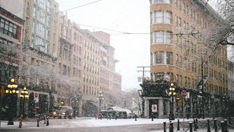 Snow next to the Flatiron Building wallpaper