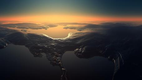 Icy panorama view wallpaper