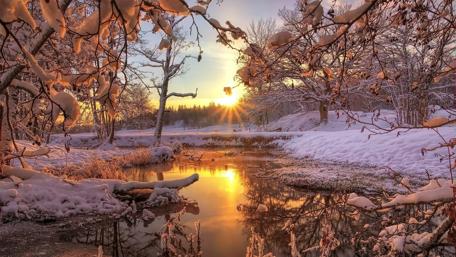 Winter sunrise wallpaper